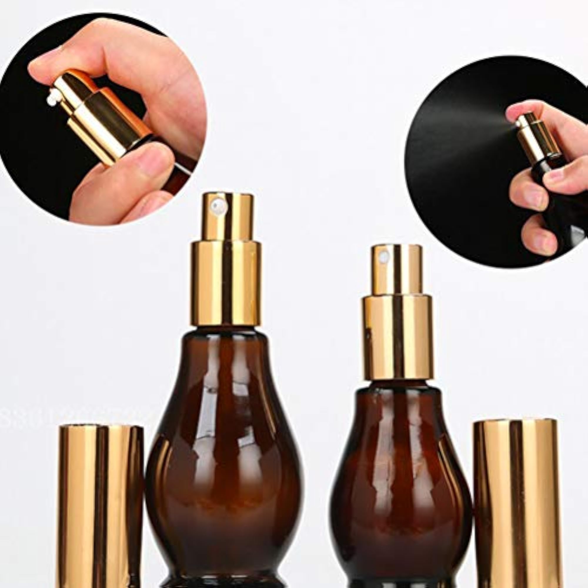 3Pcs 100ml Gourd Glass Spray Bottles for Makeup Storage